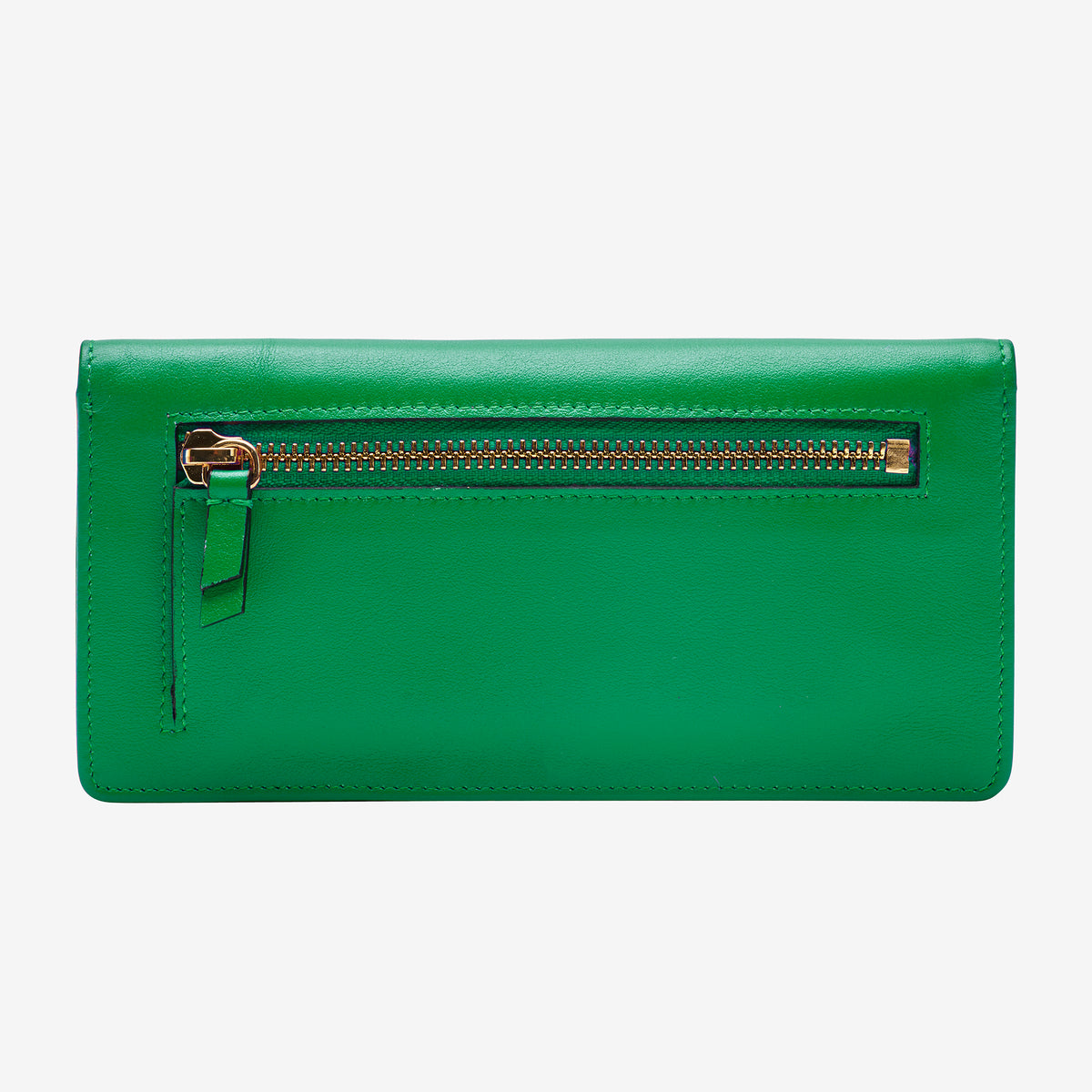 Customisable Zip-around Leather Card Holder Wallet Green » Anitolia